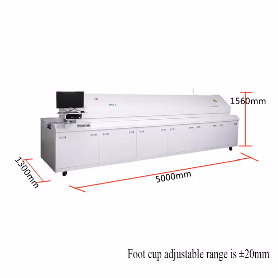 8 Zones Reflow Oven SMT BGA Chip Laptop and Motherboard Reflow Soldering Machine for LED Line